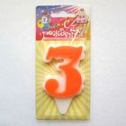 свеча для торта цифра Облако "3" оранжевая, большая - Фото 4