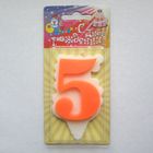 свеча для торта цифра Облако "5" оранжевая, большая - Фото 2