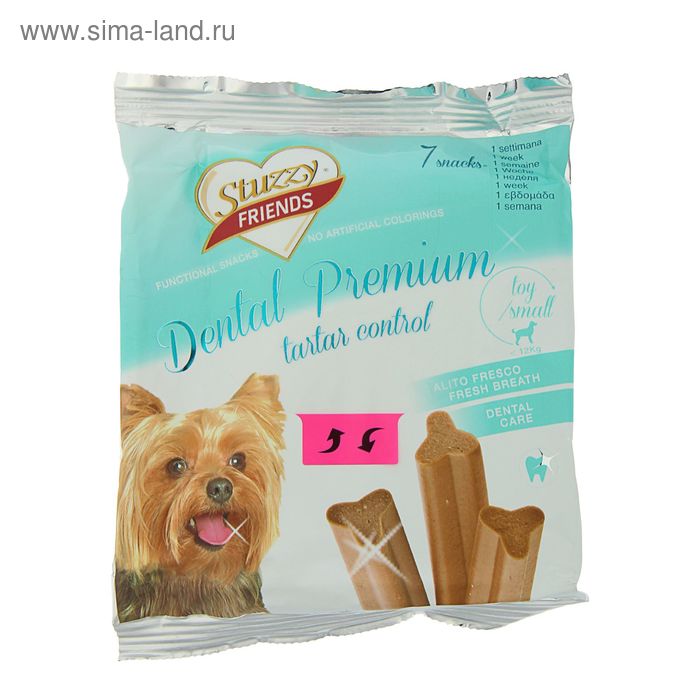 Палочки STUZZY FRIENDS Dental Premium для собак до 12 кг, 7 шт, 110 г - Фото 1