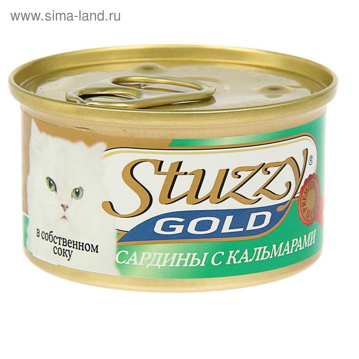 Влажный корм STUZZY GOL для кошек, сардины с кальмарами в собственном соку, 85 г - Фото 1