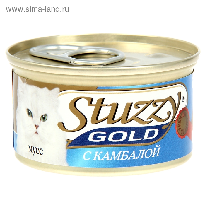 Влажный корм STUZZY GOLD для кошек, мусс, камбала, 85 г - Фото 1