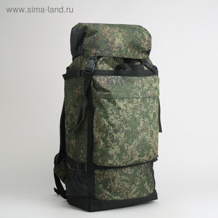 Рюкзак туристический, 50л, отдел на шнурке, 3 наружных кармана, цвет хаки - Фото 1