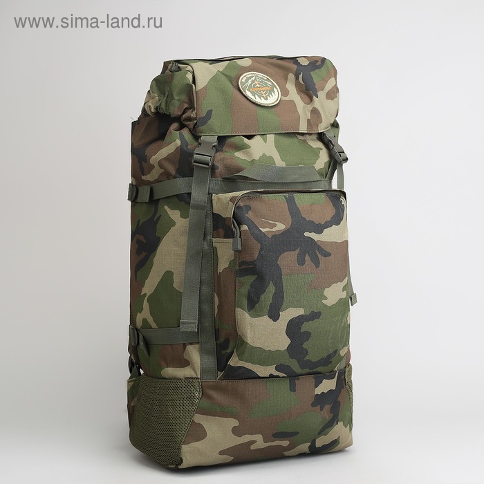Рюкзак туристический, 70 л, отдел на шнурке, с расширением, 3 наружных кармана, цвет хаки - Фото 1