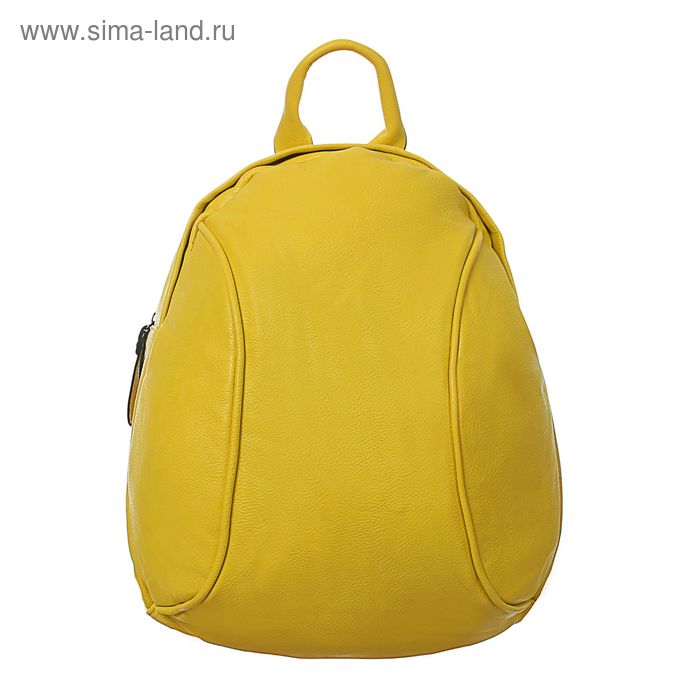 Рюкзак молодёжный на молнии, 1 отдел, 1 наружный карман, жёлтый - Фото 1