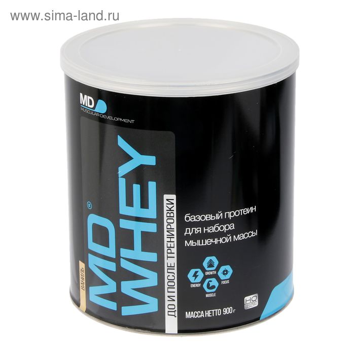 Протеин MD Whey 60% ультрафильтрационный концентрат, ваниль, 900 г - Фото 1