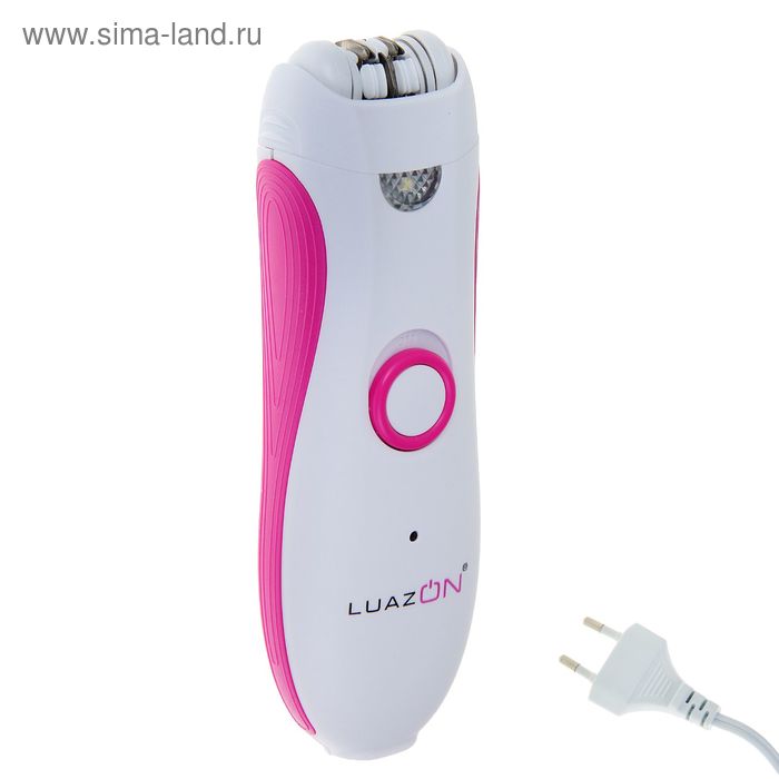 Эпилятор Luazon LEP-01, 13см, 2Вт, 220В и аккумулятор (двойной зажим), бело-розовый - Фото 1
