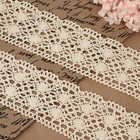 Кружево вязаное, 70 мм, 10±1 м, бежевое - Фото 2