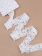 Кружево вязаное, 55 мм, 15±1 м, белое - Фото 2