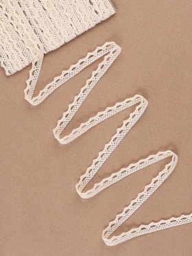 Кружево вязаное, 10 мм, 15±1 м, бежевое