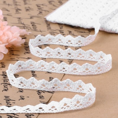 Кружево вязаное, 14 мм, 15±1 м, белое