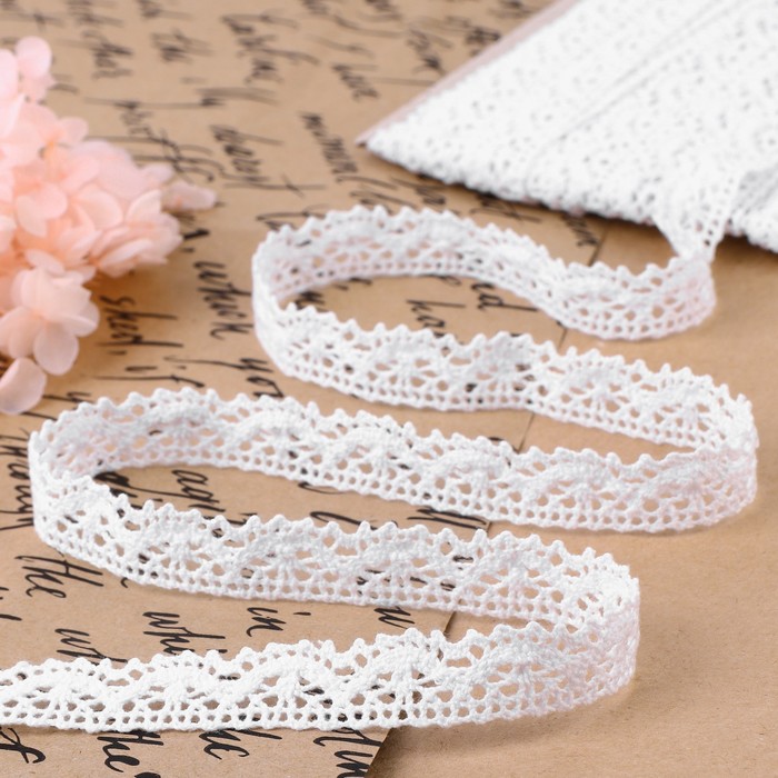 Кружево вязаное Арт Узор, 14 мм, 15±1 м, белое