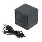 Часы-будильник LB-12 "Деревянный кубик", USB в комплекте, т/коричневый - Фото 4