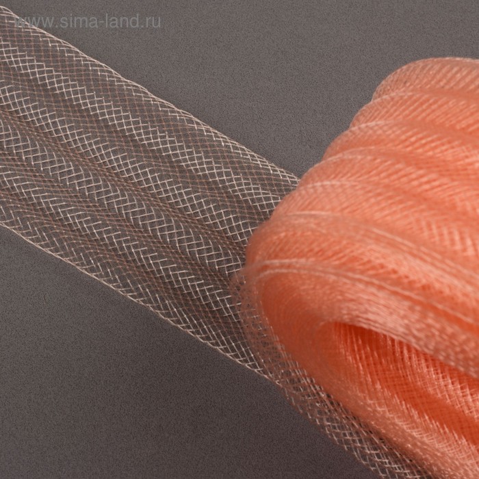 Регилин плоский, гофрированный, 44 мм, 20 ± 1 м, цвет персиковый - Фото 1