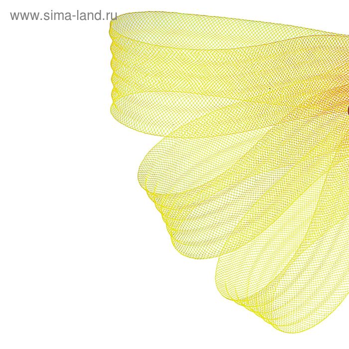 Регилин плоский, гофрированный, 44мм, 20±1м, цвет жёлтый - Фото 1