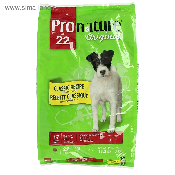 Корм Pronature 22 для собак ягненок/рис, 6 кг - Фото 1