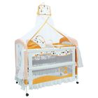 Детская металлическая кроватка с люлькой «Комфорт», откидной пеленальный столик, цвет оранжевый УЦЕНКА - Фото 1