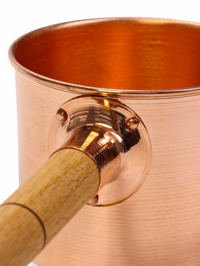 Ковш - черпак для бани и сауны, 200 мл, медь, деревянная ручка, 39 см