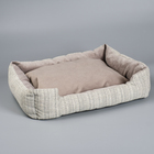 Лежанка-диван с двусторонней подушкой, 53 х 42 х 11 см, микс цветов - фото 8476428