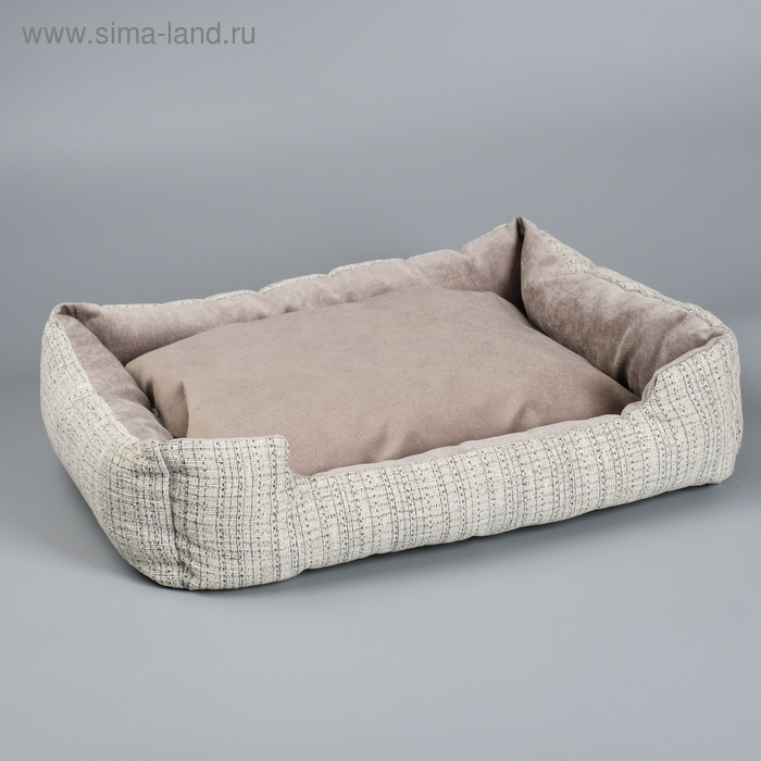 Лежанка-диван, 53×42×11 см, с двусторонней подушкой, цвет МИКС - Фото 1