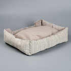 Лежанка-диван с двусторонней подушкой, 53 х 42 х 11 см, микс цветов - фото 8283963