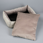 Лежанка-диван с двусторонней подушкой, 53 х 42 х 11 см, микс цветов - фото 8283965