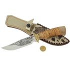 Нож нескладной "Юнкер", сталь 65х13, рукоять-береста, литье, гравировка - Фото 2