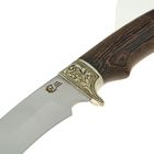 Нож нескладной "Галеон", кованная  сталь 95х18, рукоять-венге, литье - Фото 3