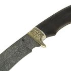 Нож нескладной "Галеон", дамасская сталь, литье,черное дерево - Фото 3