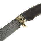 Нож нескладной "Варяг", дамасская сталь, рукоять- черное дерево, литье - Фото 3