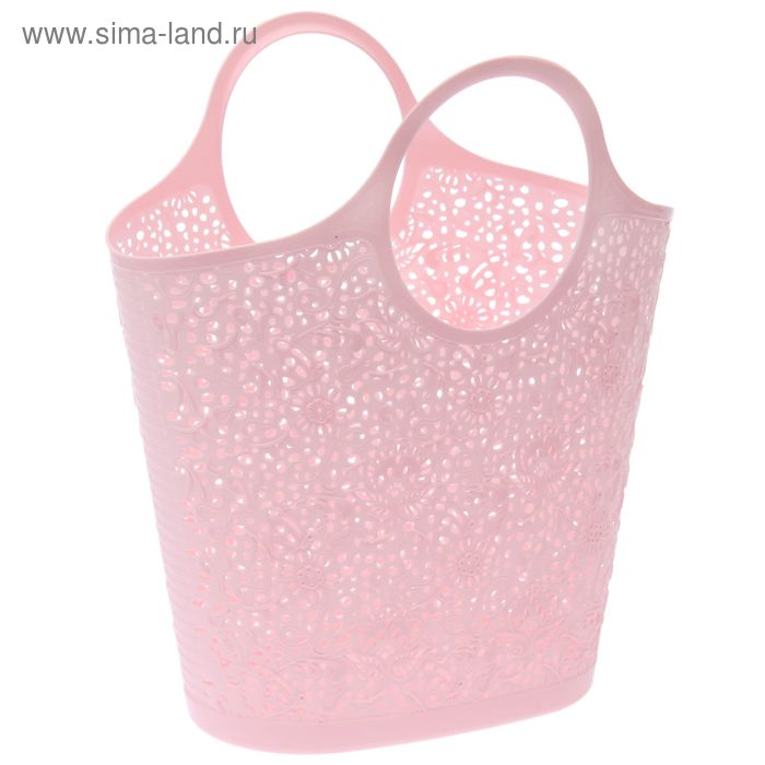 Сумка-корзинка кружевная, цвет розовый - Фото 1
