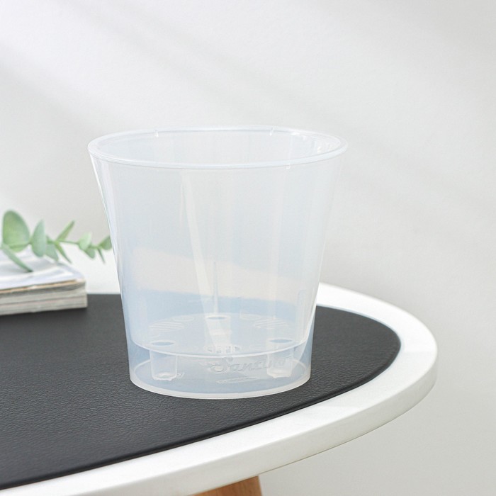 Кашпо для цветов со вставкой Santino «Арте», 600 мл, пластик, прозрачное - Фото 1