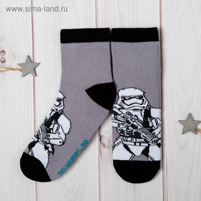 Носки детские "Штурмовик" Звездные войны 18-20 см, 7-9 лет, 80% хл.,17% п/э, 3% эл. - Фото 1