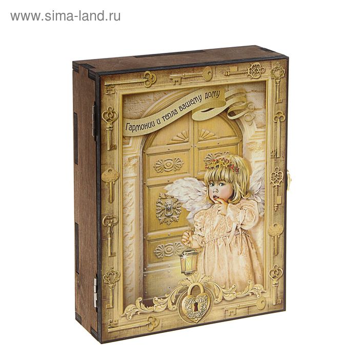 Ключница-шкатулка деревянная "Ангел гармонии и тепла" - Фото 1