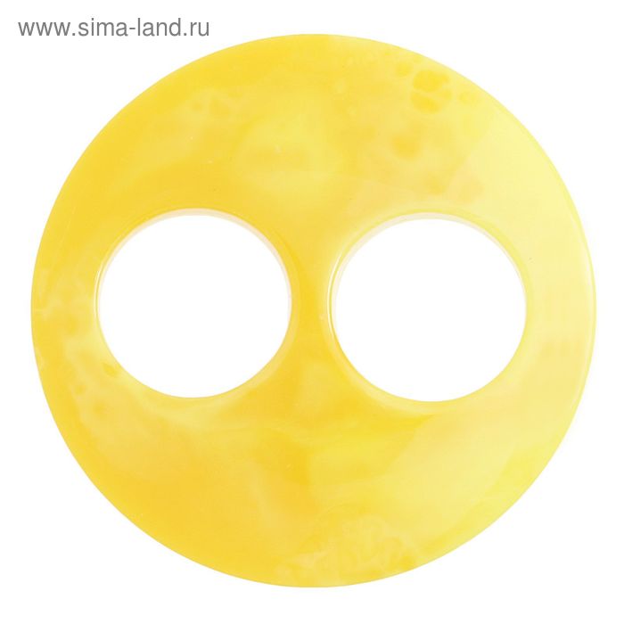 Волшебная пуговица "Глянцевая мраморная", круг, цвет жёлтый - Фото 1