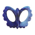 Волшебная пуговица "Бабочка рифлёная", глянцевая, цвет ярко-синий - Фото 1