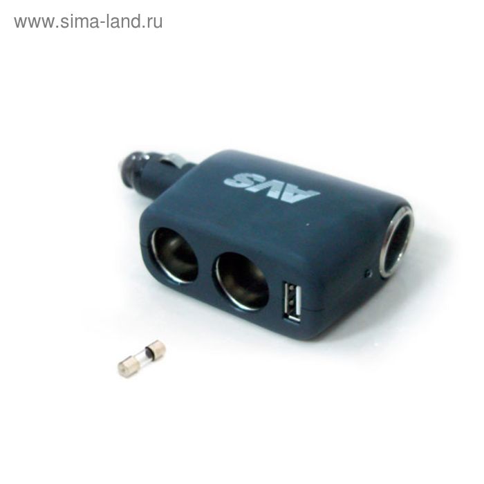 Разветвитель прикуривателя AVS CS311U, 12/24 В, на 3 выхода + USB - Фото 1