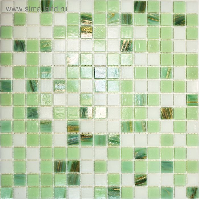 Mозаика стеклянная Elada Mosaic HK-17, зелёная, 327х327х4 мм - Фото 1