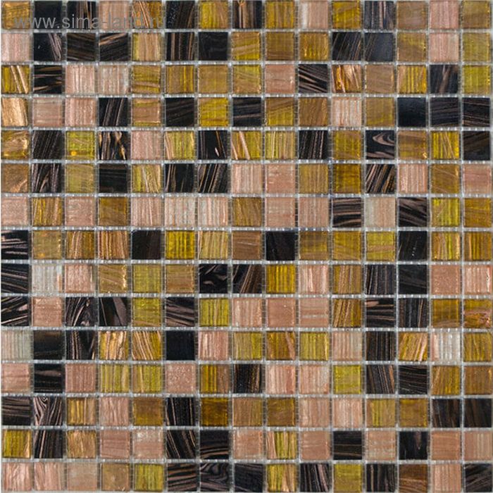 Mозаика стеклянная Elada Mosaic HK-48, шоколадно-карамельная, 327х327х4 мм - Фото 1