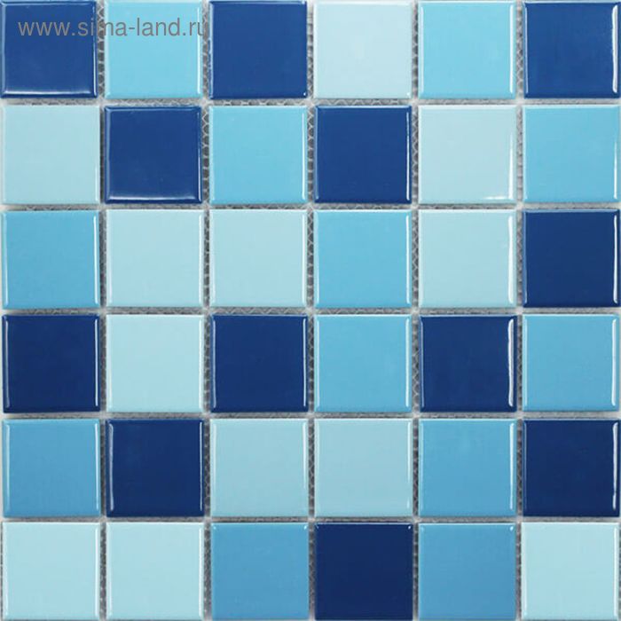 Mозаика стеклянная Elada Mosaic M48TN336, тёмно-голубая, 307х307х6 мм - Фото 1