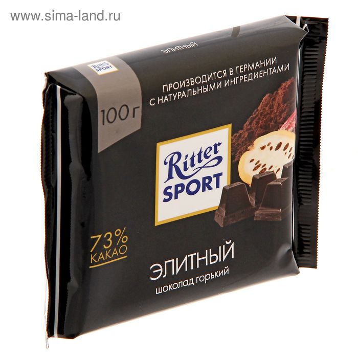 Шоколад Ritter Sport, горький 73% элитный, 100 г - Фото 1