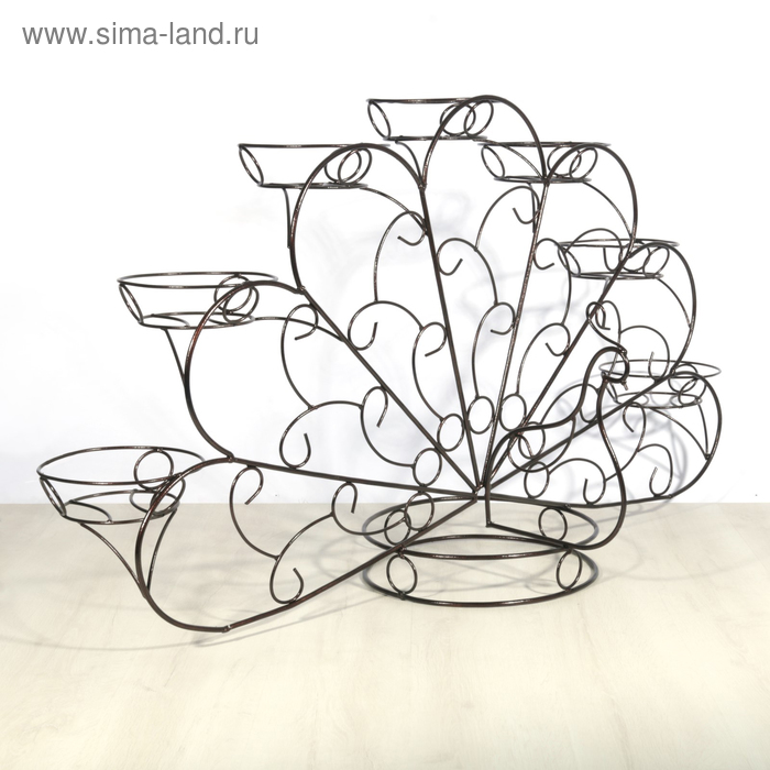 Подставка для цветов «Павлин», d=16 см, чёрный - Фото 1