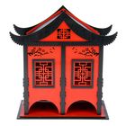 Чайный домик в китайском стиле №2, 24х12х25см, фанера 3мм (красн.- черн.) - Фото 2