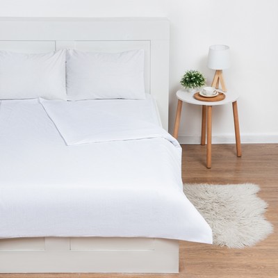 Пододеяльник 1.5-спальный, 143×214 см, белый, бязь