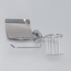 Держатель для туалетной бумаги Accoona, отсек под освежитель воздуха, хром - Фото 3