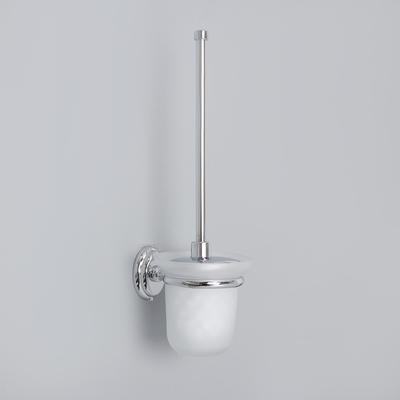 Ёрш для унитаза настенный с крышкой Accoona, 11×14×36 см, стекло, хром