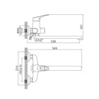 Смеситель для ванны Accoona А87150, однорычажный, хром - Фото 8