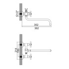 Смеситель для ванны Accoona А87176, двухрычажный, хром - Фото 7
