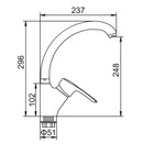 Смеситель для кухни Accoona А84007F, однорычажный, черный - Фото 4