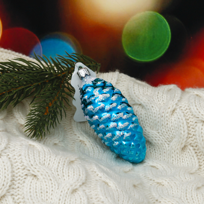 Новогоднее украшение «Шишка», h=9 см, МИКС