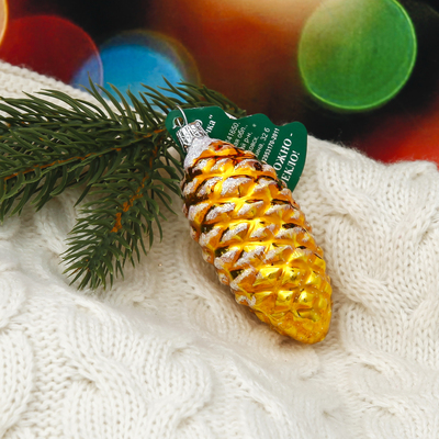 Новогоднее украшение «Шишка», h=9 см, МИКС